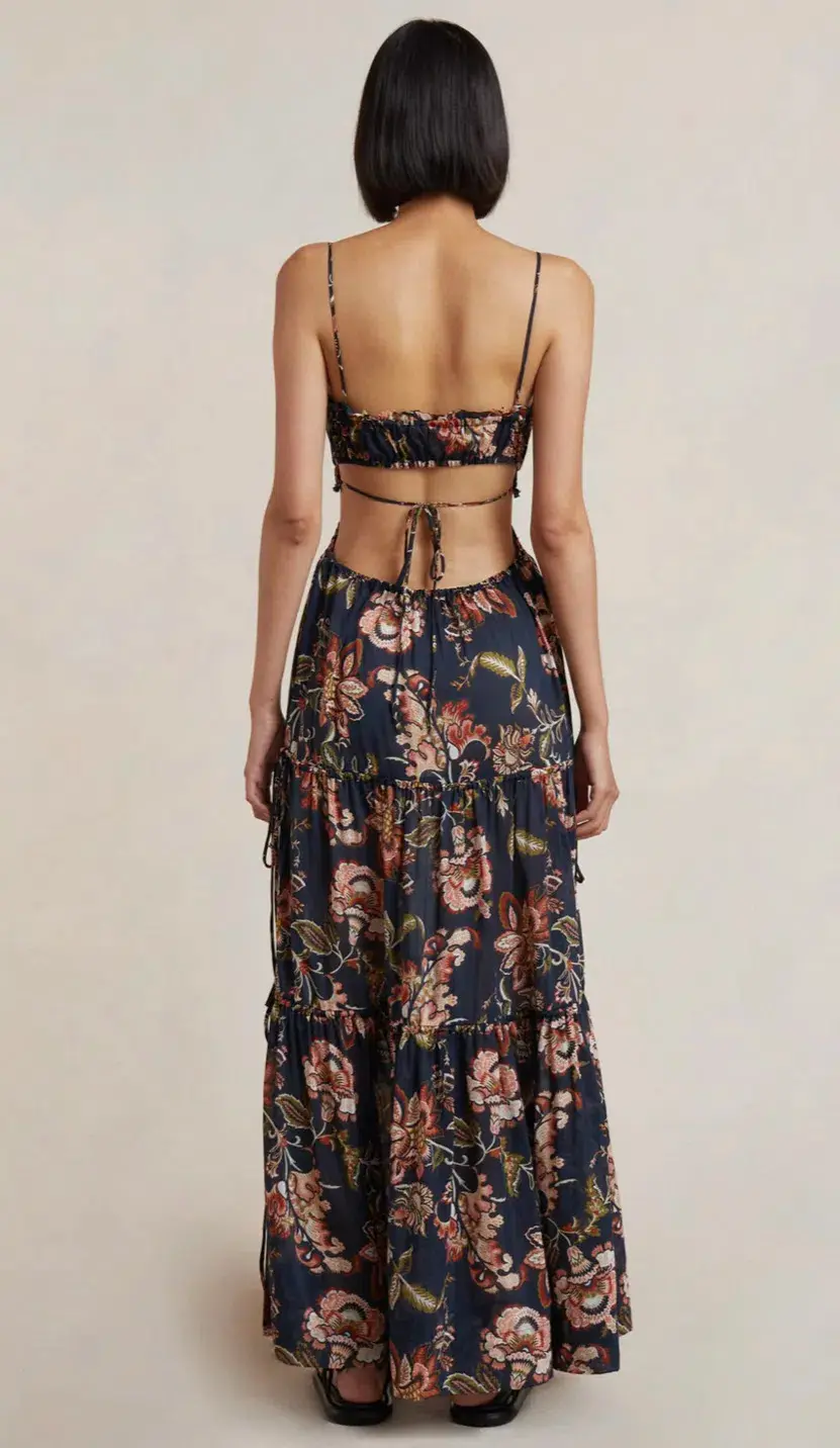 Bec & Bridge Lori Tie Maxi Dress Floral Size 8 - Image 3