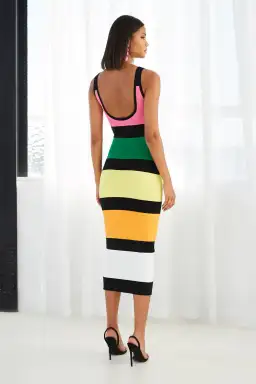 By Johnny All Sorts Rib Midi Dress Print Size 8 for rent on The Volte - image 2