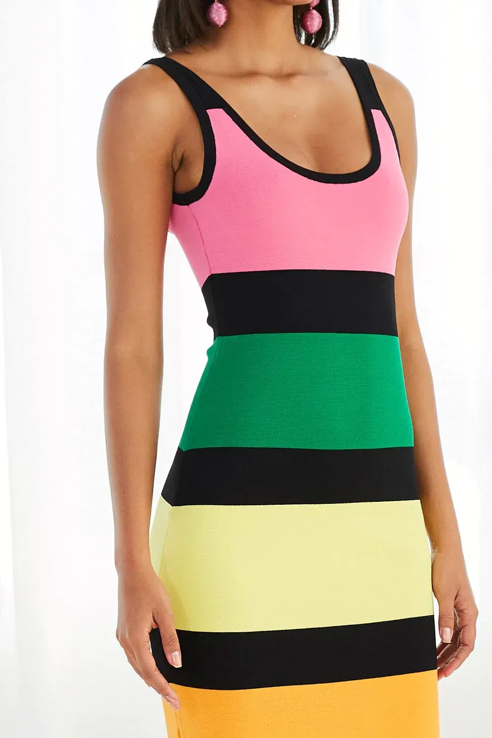 By Johnny All Sorts Rib Midi Dress Print Size 8 for rent on The Volte - main image