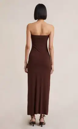 Bec & Bridge Myla Strapless Midi Dress Brown Size 8 for rent on The Volte - image 2