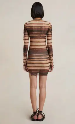 Bec & Bridge Watercolour Long Sleeve Mini Dress Print Size 8 for rent on The Volte - image 2