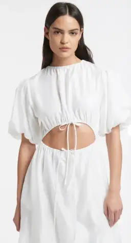 Sir the Label Franc Puff Sleeve Maxi Dress White Size 8