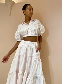 Acler Marquis Top and Skirt Set in Shell Pink Size 8