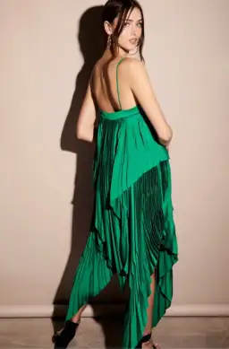 Acler Ceder Pleat Dress Green Size 8 for rent on The Volte - image 2