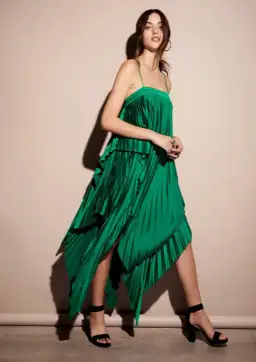 Acler Ceder Pleat Dress Green Size 8 for rent on The Volte - image 1