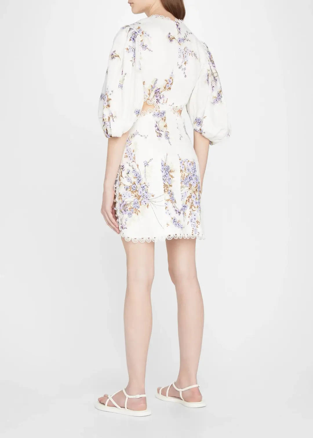 Zimmermann Jude Cut Out Mini Dress Print Size 8 for rent on The Volte - main image
