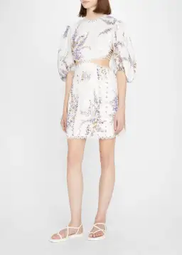 Zimmermann Jude Cut Out Mini Dress Print Size 8 for rent on The Volte - image 3