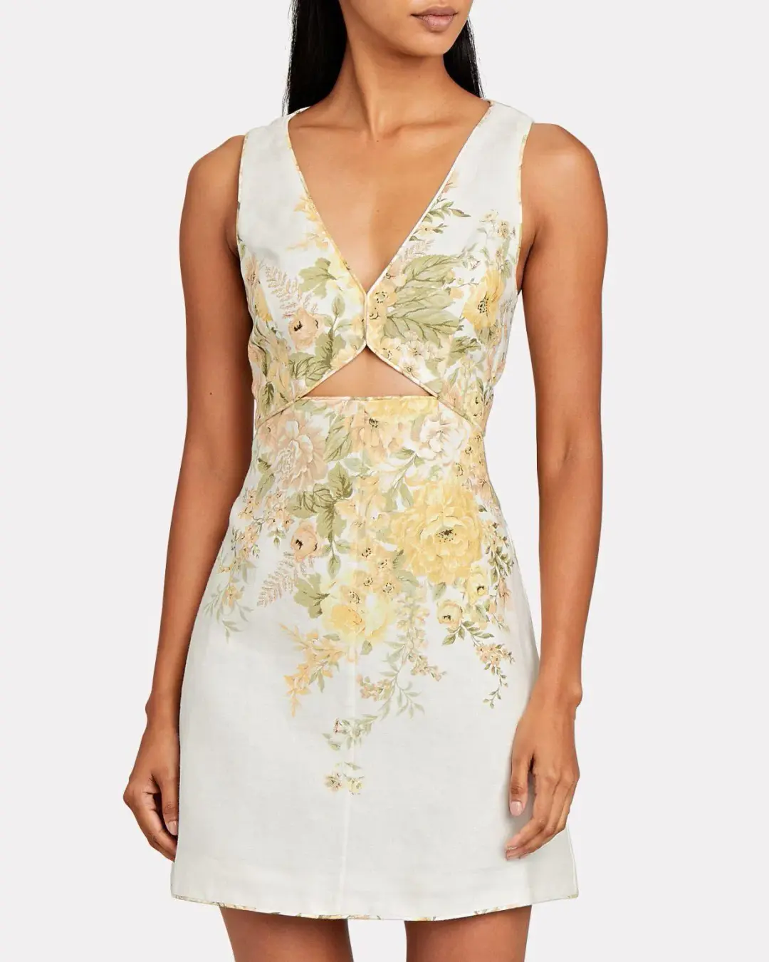 Zimmermann Amelie Cut Out Short Dress Floral Size 0P / Au 6P for rent on The Volte - main image