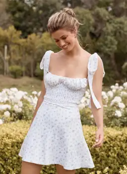 House Of CB Gianna Mini Sundress White Floral Size S / Au 8 for rent on The Volte - image 2