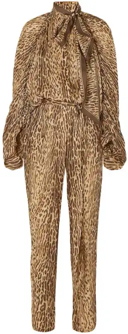 Zimmermann Espionage Tie Neck Leopard Jumpsuit Animal Print Size 0 / AU 8 for rent on The Volte - image 4