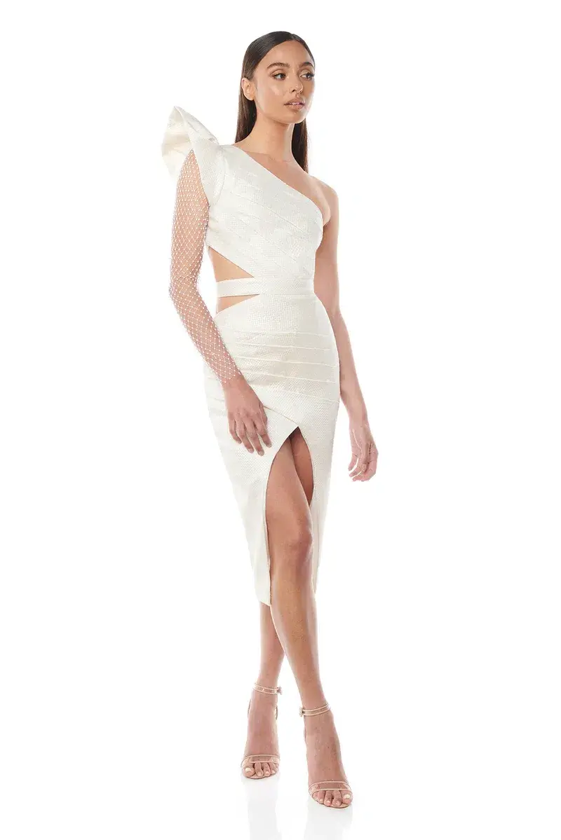 Eliya The Label Melanie Dress Champagne Size 10 for rent on The Volte - main image