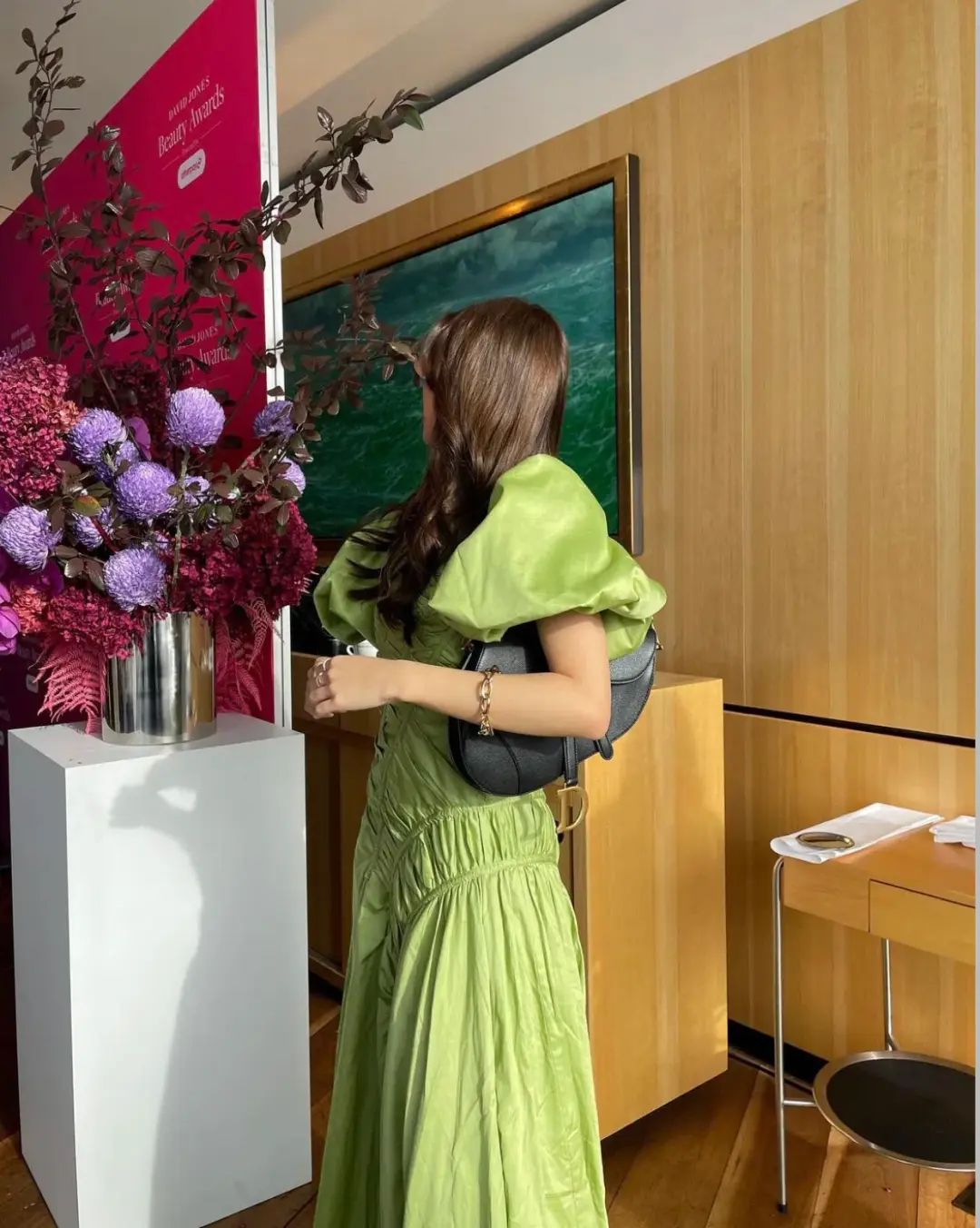 AJE SIREN DRAWSTRING MIDI DRESS for rent on The Volte - main image