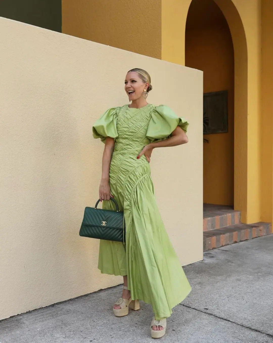 AJE SIREN DRAWSTRING MIDI DRESS for rent on The Volte - main image