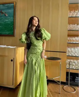 AJE SIREN DRAWSTRING MIDI DRESS for rent on The Volte - image 1