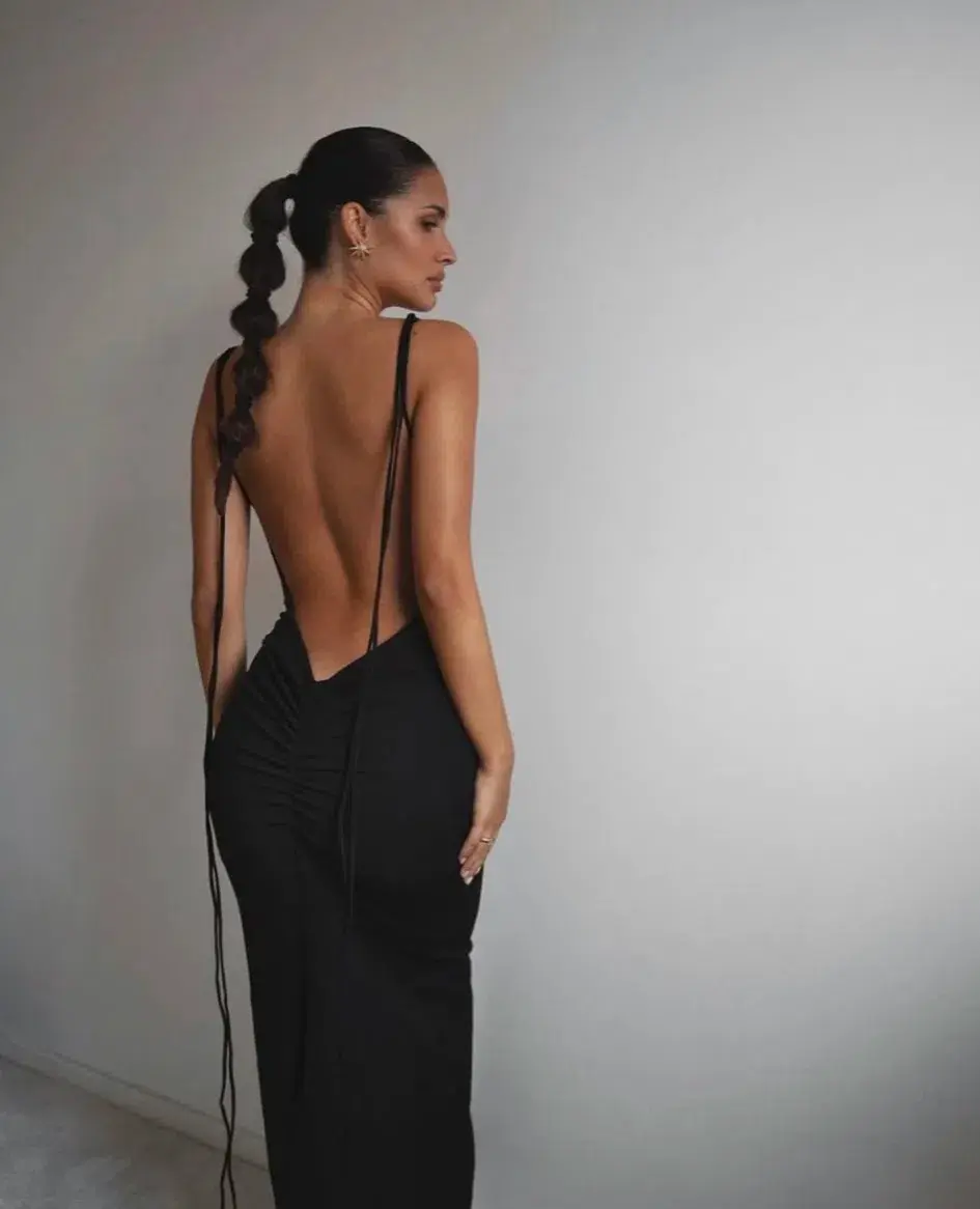 Melani the Label Amra Gown Black Size S for rent on The Volte - main image