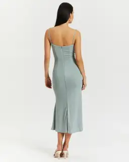 MISHA Josette Dress Metallic Seafoam Size 6/XS for rent on The Volte - image 2