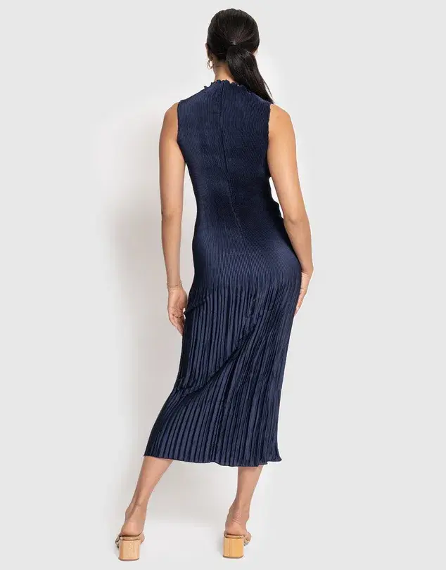 L'Idee Soirée Pleated Dress Navy Size 8 for rent on The Volte - main image