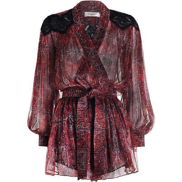 Zimmermann Empire Filigree Playsuit Rouge Konya Size 1 / AU 10 for rent on The Volte - main image