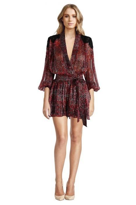 Zimmermann Empire Filigree Playsuit Rouge Konya Size 1 / AU 10 for rent on The Volte - main image