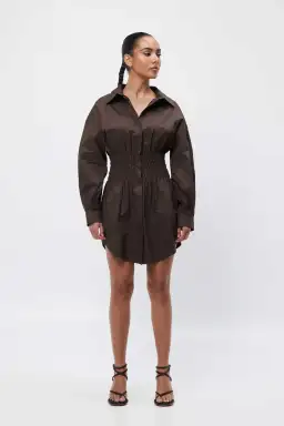 Mossman The Shadow Mini Dress Brown Size 14 for rent on The Volte - image 1