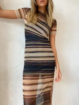 Bec & Bridge Watercolour Short Sleeve Maxi Dress Print Size 8 for rent on The Volte - image 2