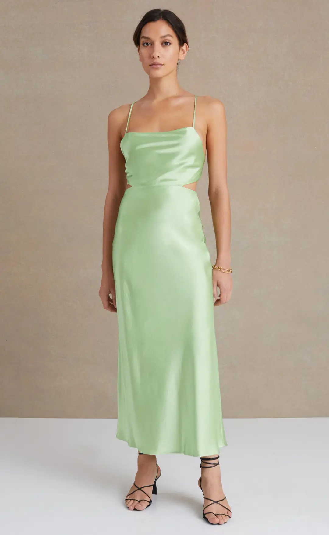 Bec & Bridge Raquel Midi Dress Green Apple Size 12 for rent on The Volte - main image