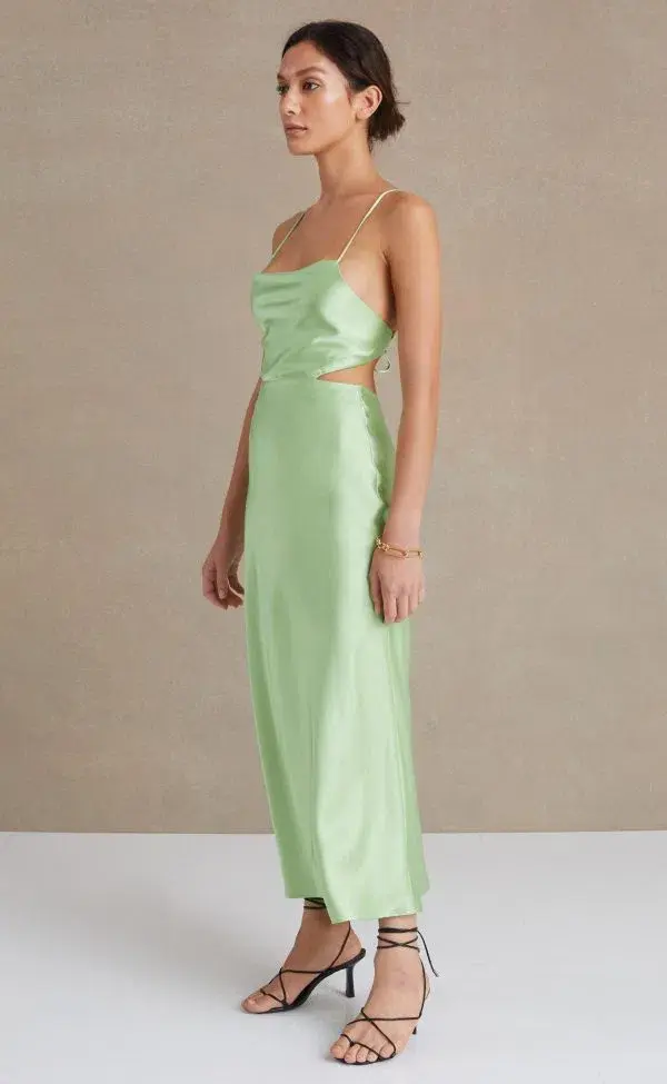Bec & Bridge Raquel Midi Dress Green Apple Size 12 for rent on The Volte - main image