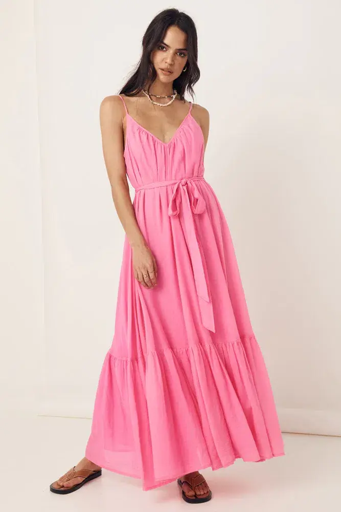 Spell Azalea Strappy Maxi Dress Pink Size 12 for rent on The Volte - main image