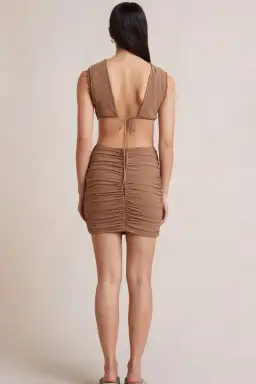 Bec & Bridge Vixen Mini Dress Sepia Size 10 for rent on The Volte - image 3
