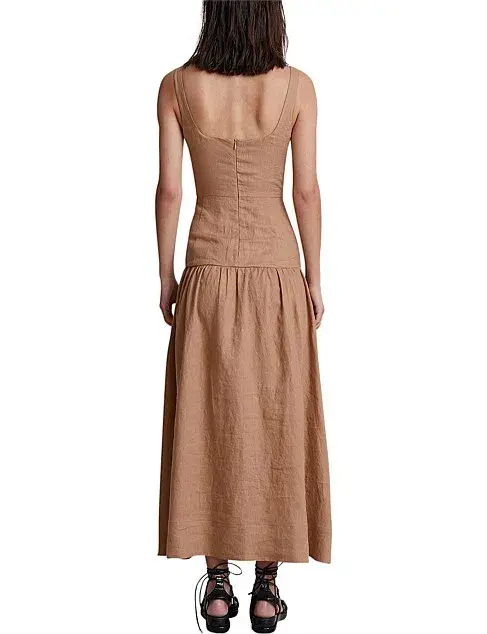 BEC & BRIDGE CAMEL ALAMOS MIDI DRESS - SIZE 6 AU/2 US (RRP $350) for rent on The Volte - main image