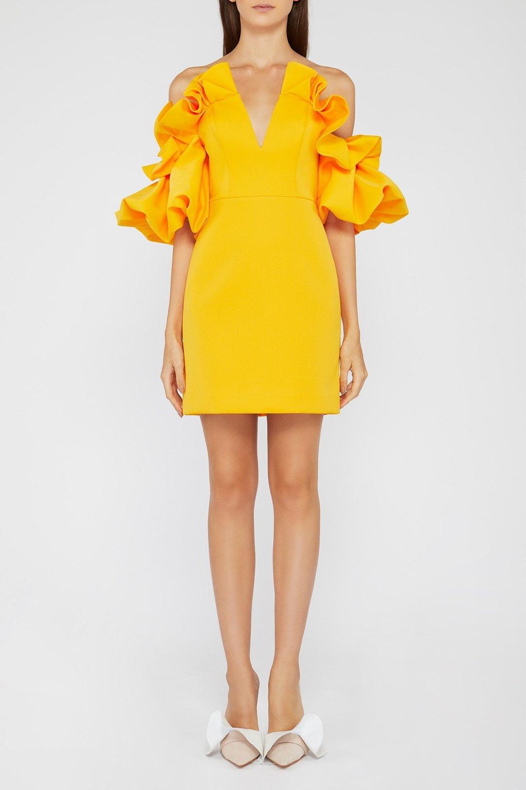 Acler Hitching Mini Dress Yellow Size 8 for rent on The Volte - main image