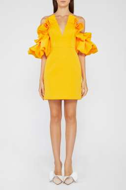 Acler Hitching Mini Dress Yellow Size 8 for rent on The Volte - image 1