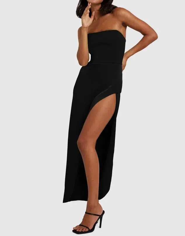 By Johnny The Lotus Strapless Dress Black Size 6 for rent on The Volte - main image