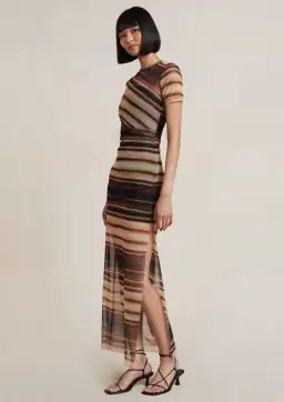 Bec & Bridge Watercolour Short Sleeve Maxi Dress Print Size 14