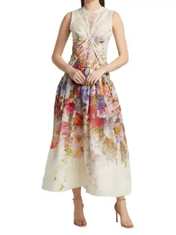 Zimmermann Prima Panelled Midi Dress Print Size 2 for rent on The Volte - image 2