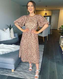 Zimmermann Concert Day Midi Dress Pink Animal Print Size 8 for rent on The Volte - image 1