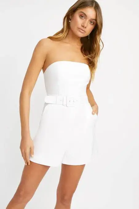Kookai Kirsty Playsuit White Size 8 for rent on The Volte - main image