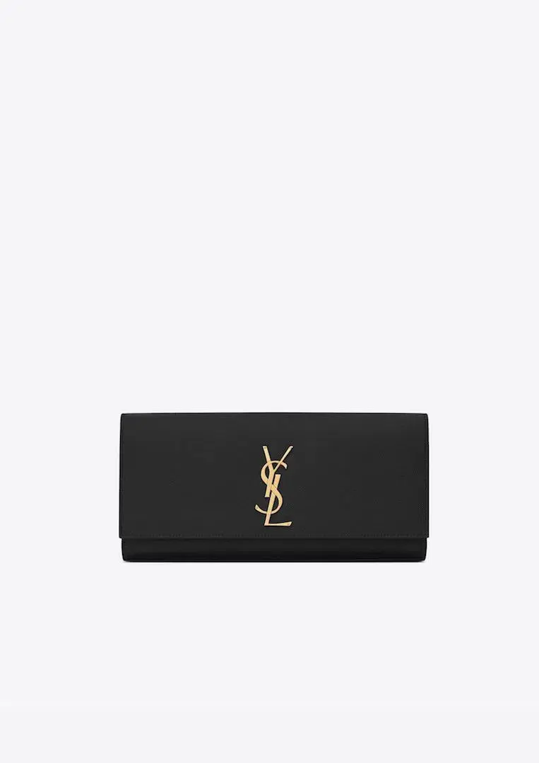 Saint Laurent Kate Leather Clutch Black for rent on The Volte - main image