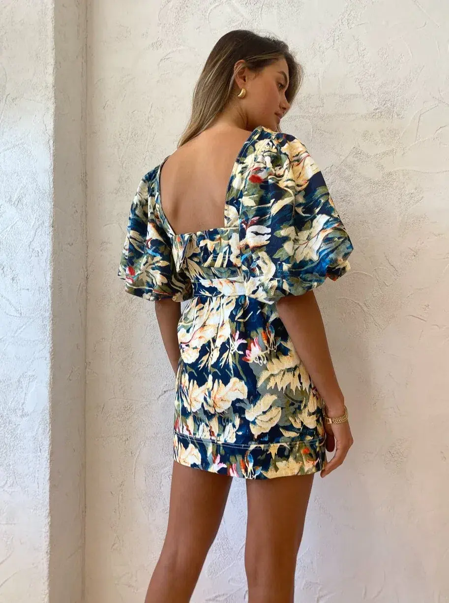 Acler Lovell Dress Moody Floral Print Size 10 - Image 6