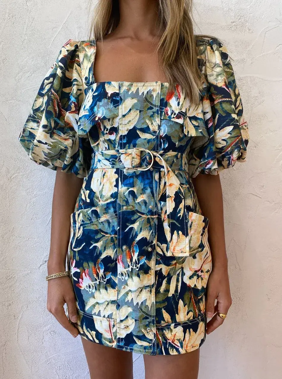 Acler Lovell Dress Moody Floral Print Size 10 - Image 8