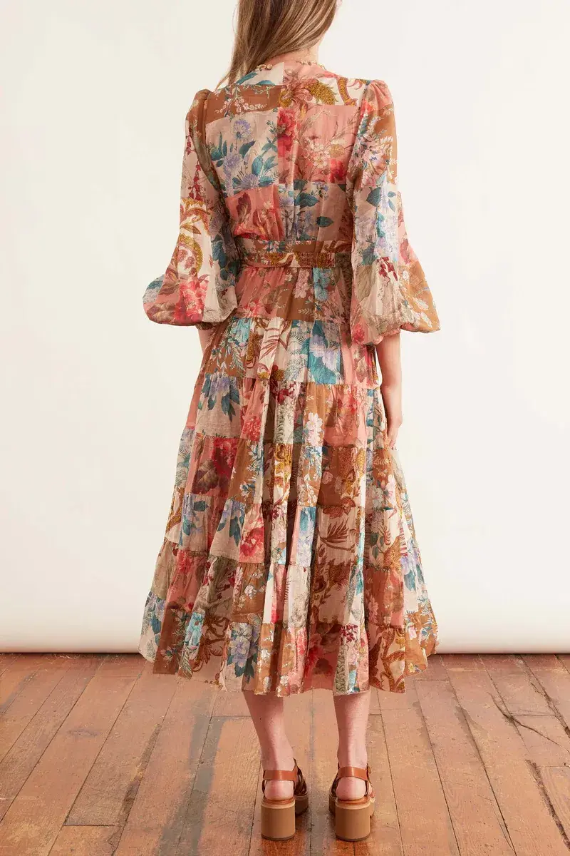 Zimmermann Cassia Patch Wrap Midi Dress Print Size 10 - Image 2