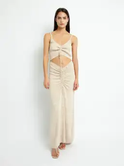 Christopher Esber Ruched Disconnect Cami Dress Beige Size 4 for rent on The Volte - image 1