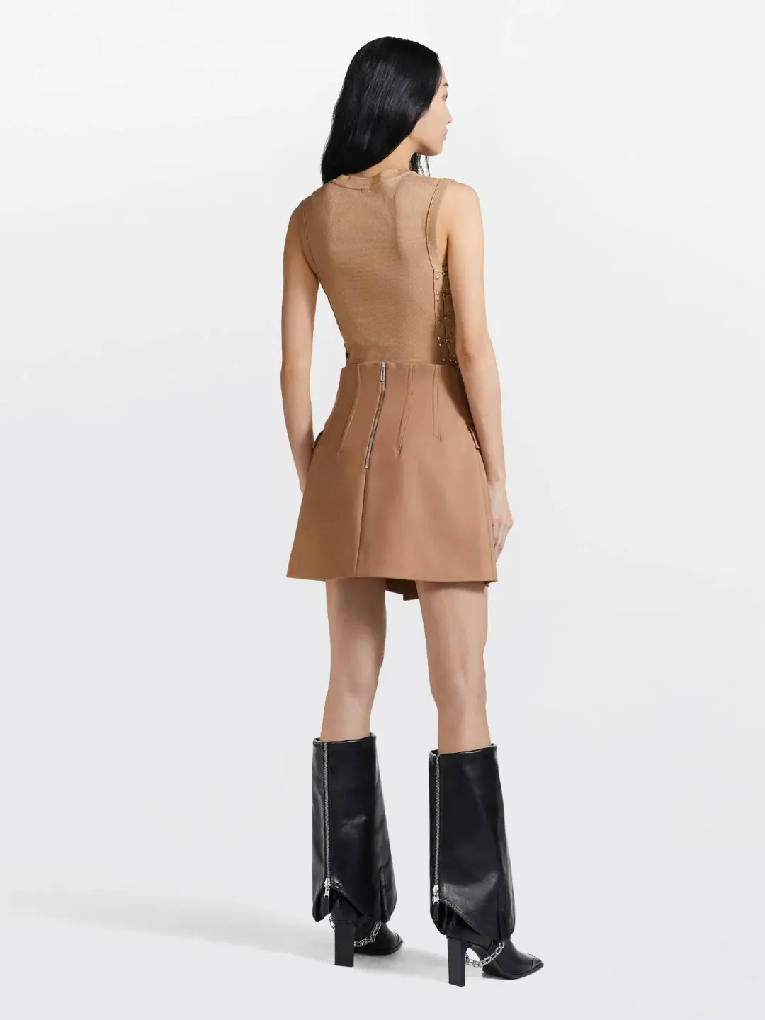 Dion Lee Frame Mini Skirt Brown Size 4 for rent on The Volte - main image