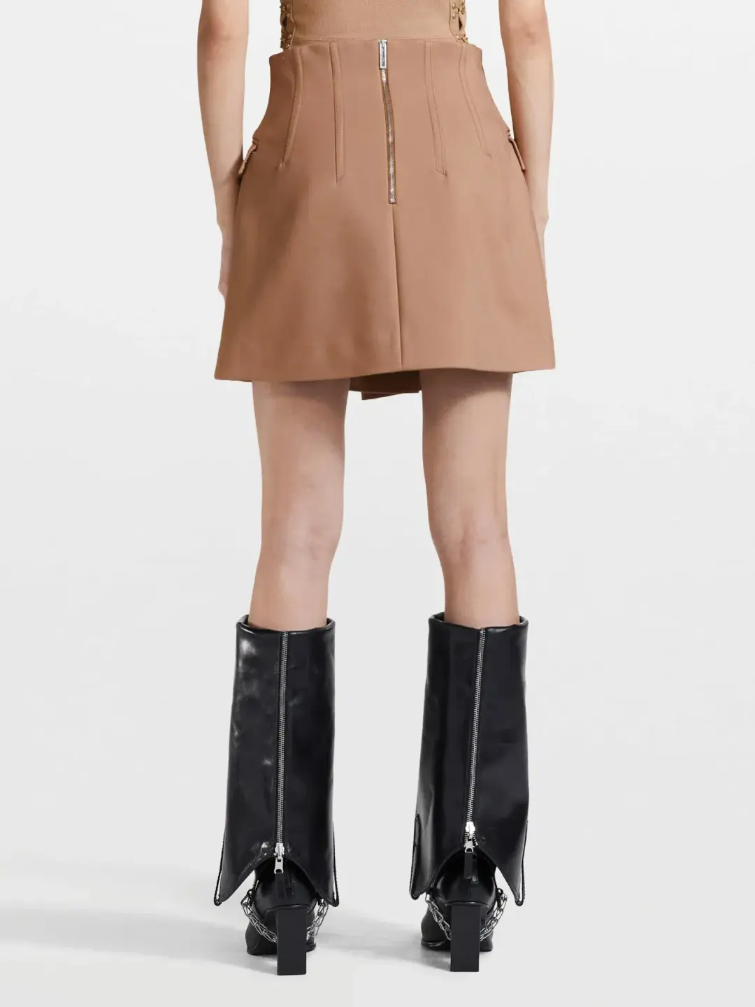 Dion Lee Frame Mini Skirt Brown Size 4 for rent on The Volte - main image