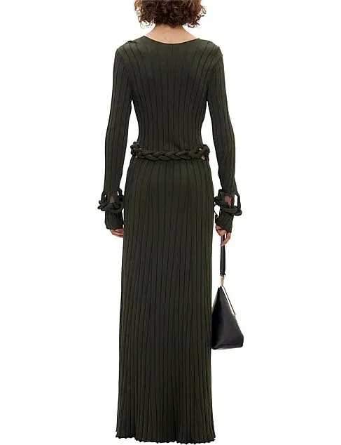 Dion Lee Braid Long Sleeve Dress Green Size 8 for rent on The Volte - main image