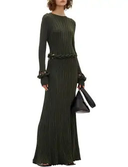 Dion Lee Braid Long Sleeve Dress Green Size 8 for rent on The Volte - image 5
