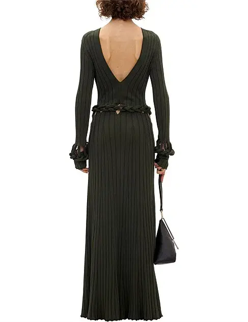 Dion Lee Braid Long Sleeve Dress Green Size 8 for rent on The Volte - main image