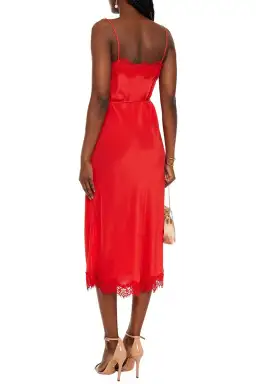 Zimmermann Crepe de Chine Lace Slip Midi Dress Tomato Red Size 0 / AU 8 for rent on The Volte - image 2