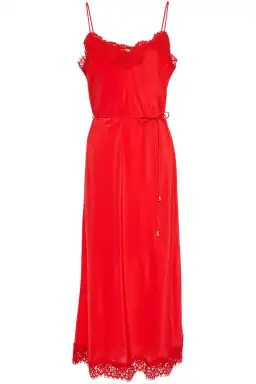 Zimmermann Crepe de Chine Lace Slip Midi Dress Tomato Red Size 0 / AU 8 for rent on The Volte - image 3