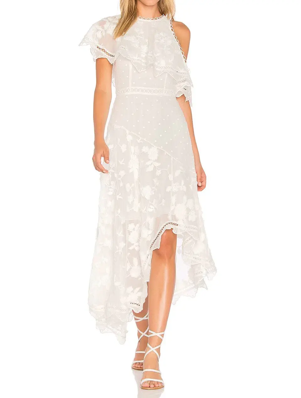 Zimmerman Mercer Bird Floating Dress Ivory Size 2 / Au 12 for rent on The Volte - main image